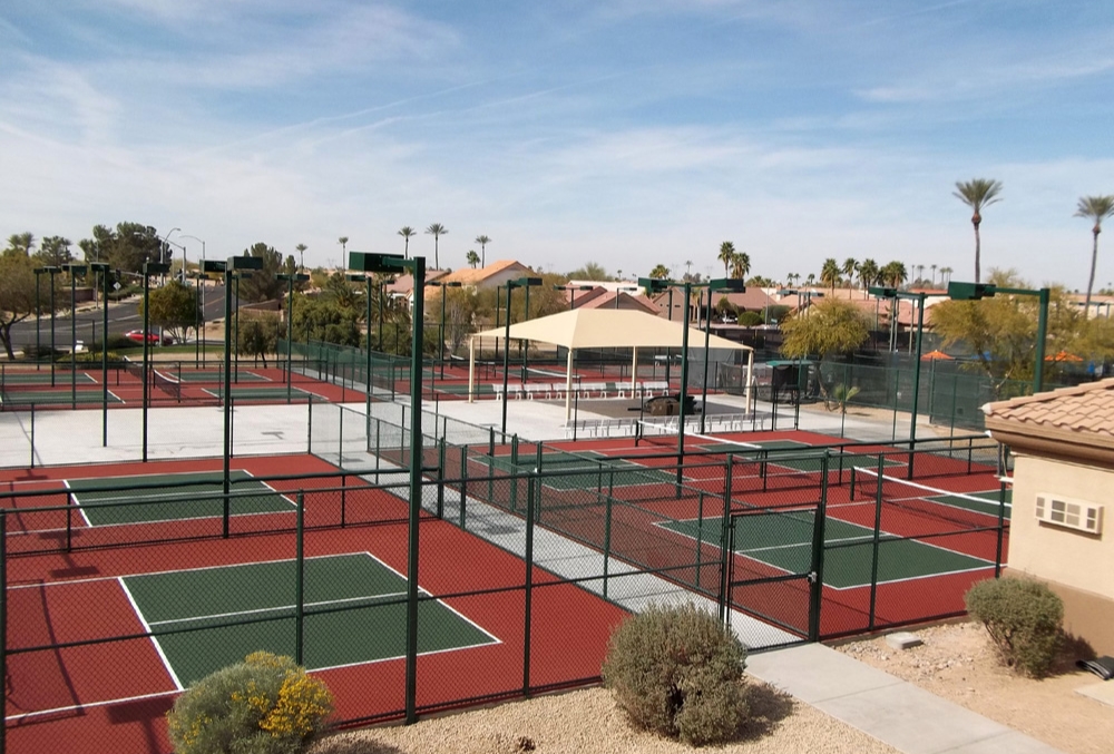 Sports court decorative concrete