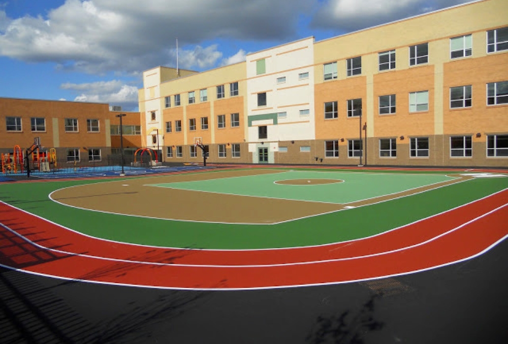multisport court decorative installation